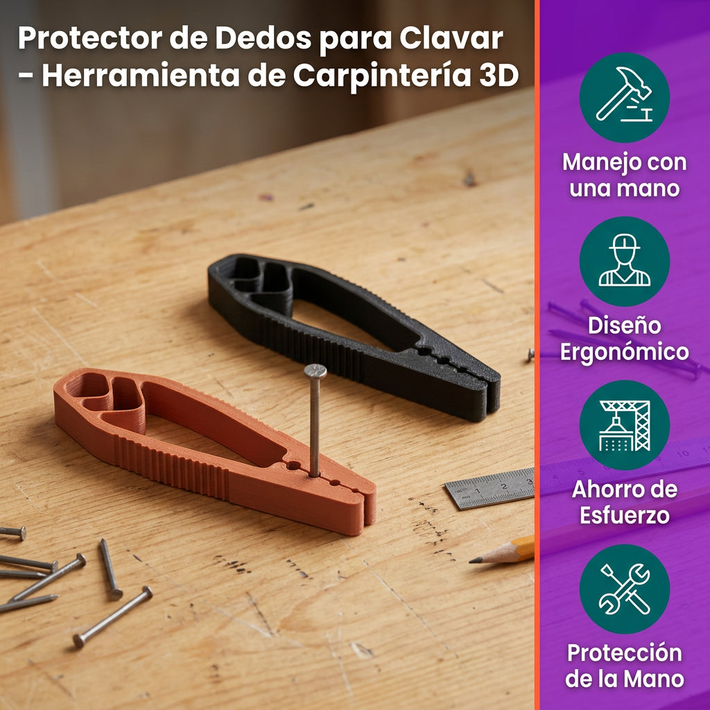 Protector De Dedos Para Clavar Herramienta 3D Carpintería